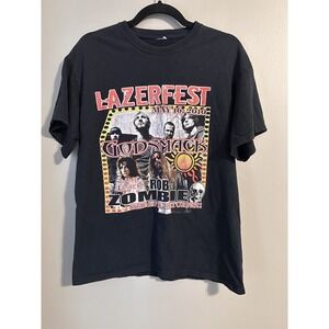 Lazerfest 2010 Music Festival T Shirt Small Rob Zombie Metal Nu‎ Band Vintage